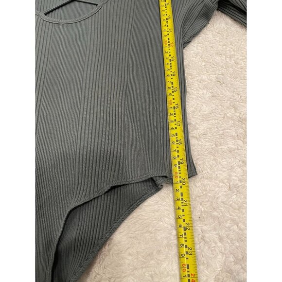 Aerie Long Sleeve Ribbed Thong Bodysuit XXL Cross Back NWT Casual - Picture 8 of 9